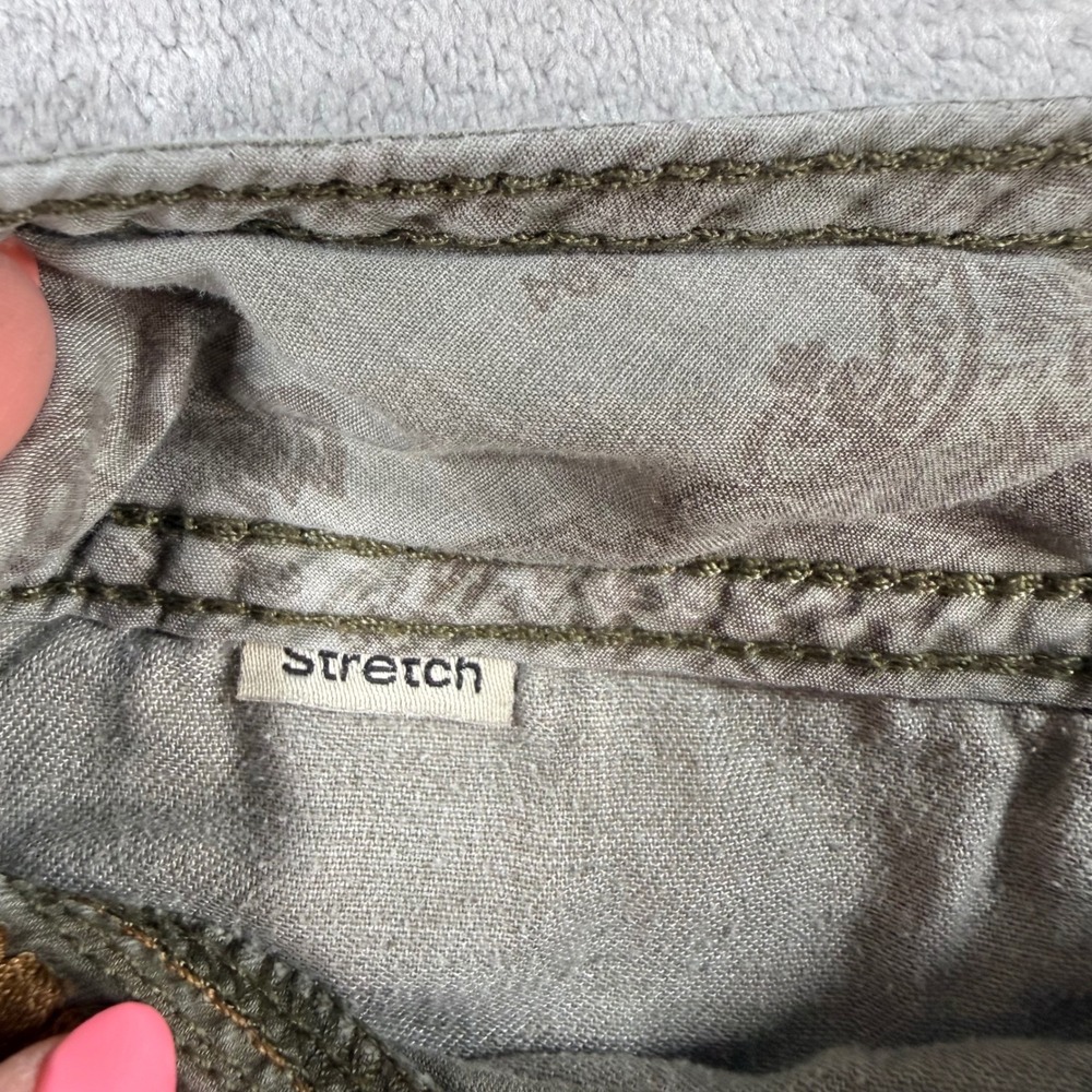 Guess Capris Womens 32 Olive Green Cargo Utility Y2K Cropped Pants AD9111 180020 - Picture 4 of 11